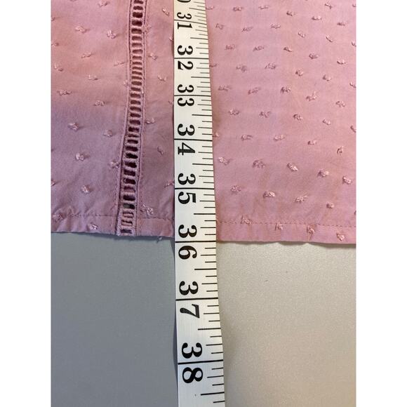 Matilda Jane Turn On The Charm Sheath Dress Women Sz L Lilac Swiss Dots Pleated - Picture 9 of 9